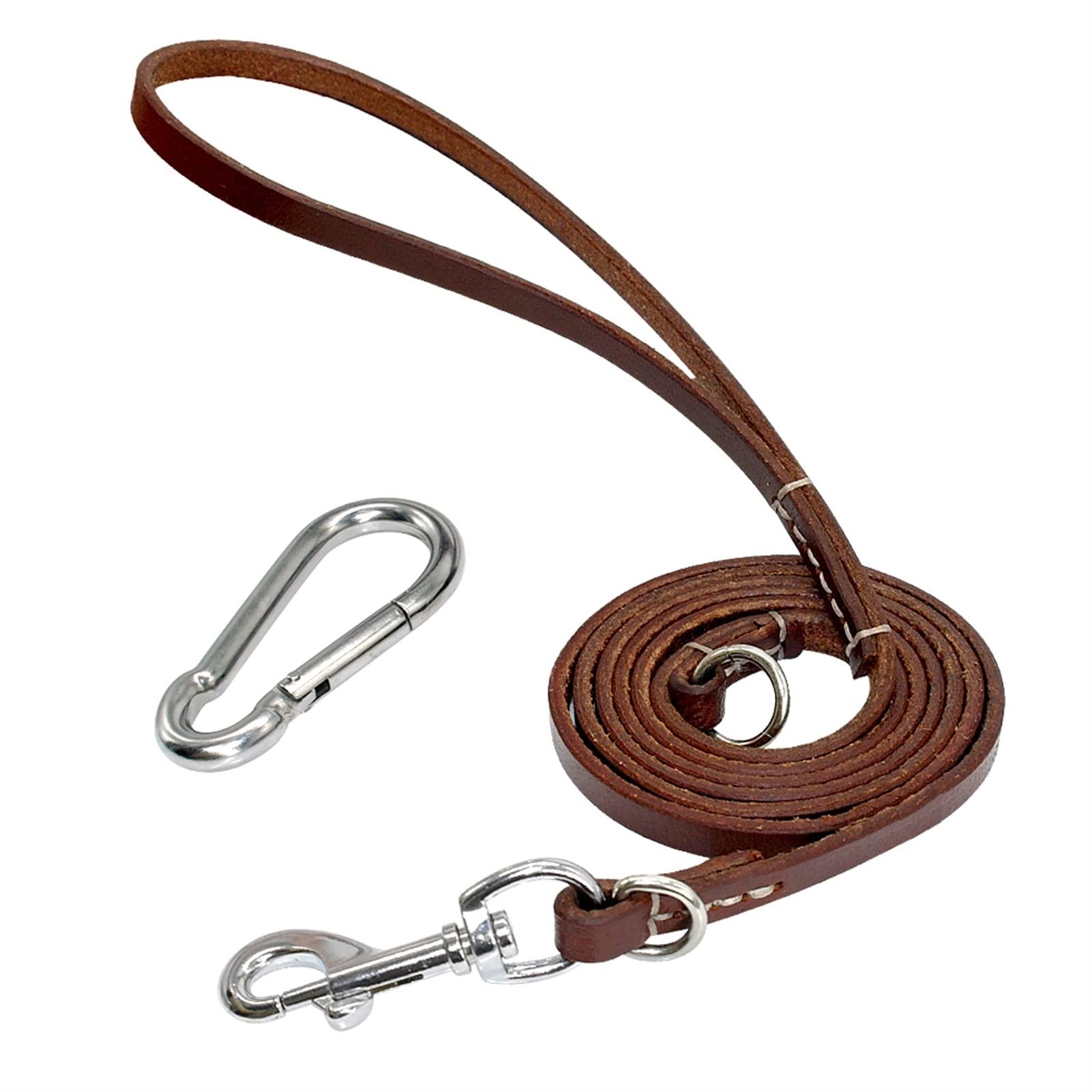 Correa de Cuero para Perros Pitbull Perro Grande Duradero con Correa con Hebilla de montañismo Correas para Mascotas al Aire Libre Correas para Perros medianos y Grandes (Color : 01 Size : 150cm)