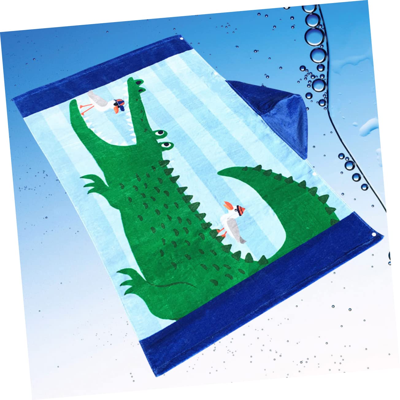 Amosfun Poncho Bain Garçon et Filles Coton Design Crocodile Capuche Doux Plage Maison