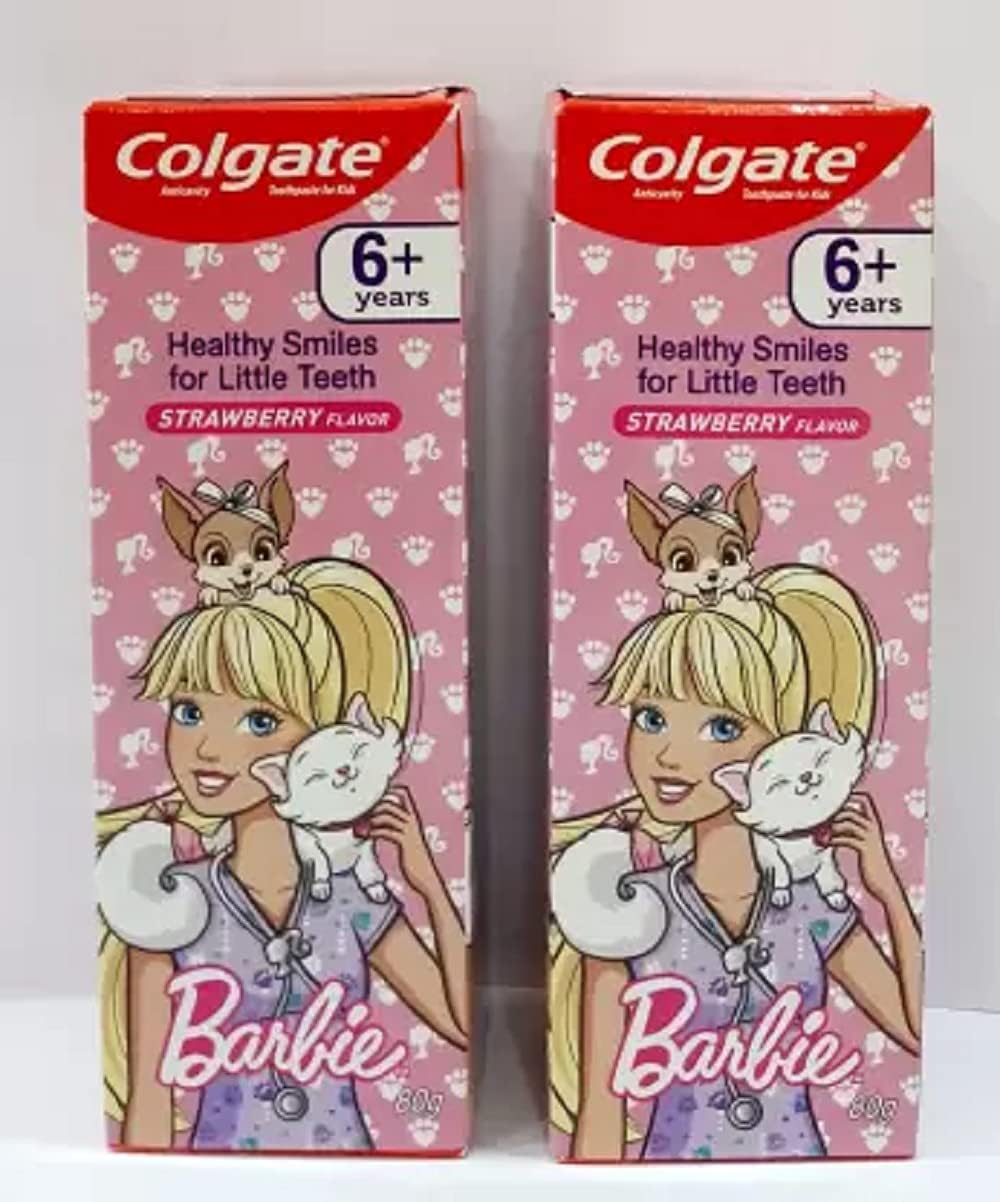 Colgate Lubex Kid 6+ Years Toothpaste .Barbie(Pack of 2) Toothpaste(160 G)-Cavity,Freshen Breath,Enamel Protection(5.6 Ounce)