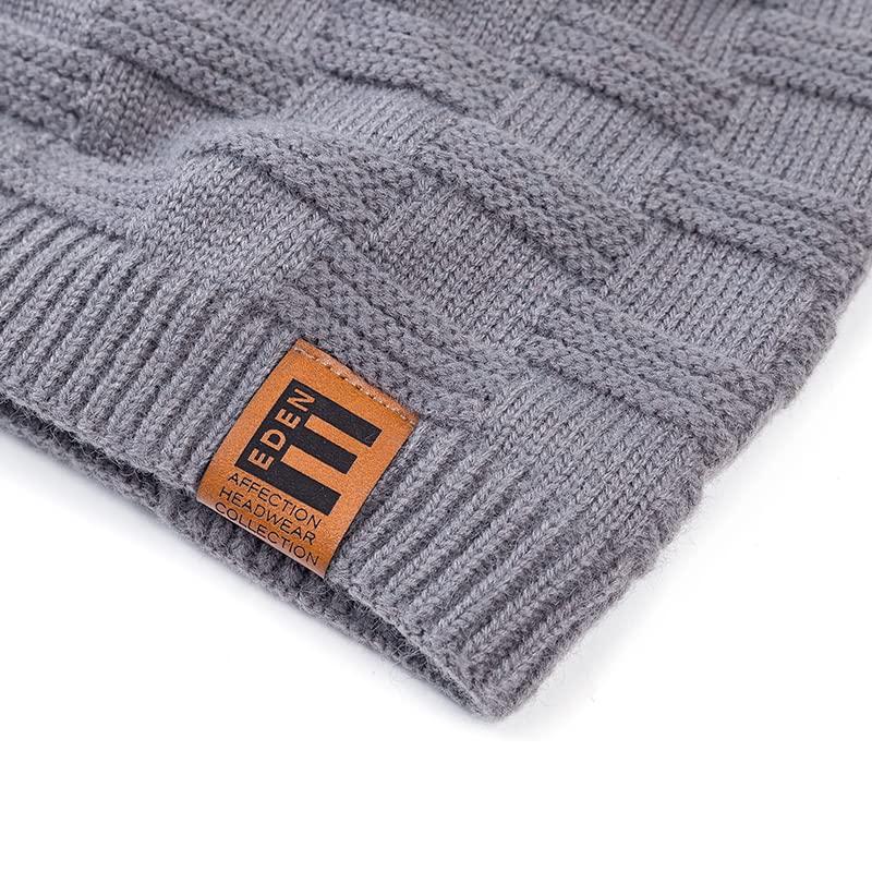 LEMITA Sombreros unisex de invierno para hombres y mujeres Gorro de esquí cálido Sombrero de algodón Escalera de celosía Hombres Mujeres Piel forrado Gorro de punto, rosso, Talla única