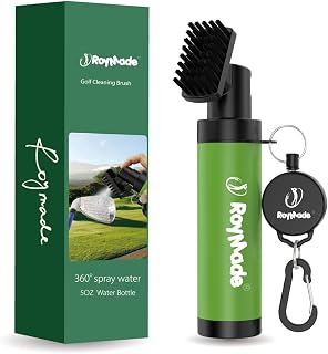 ROYMADE Pro Golf Club Brush Cleaner with 5oz Water Bottle Spray Water Easy Cleaning with Nylon Bristles, Adjustable Duty Retractable Clip, Carabiner Clip,Best Golf Gifts