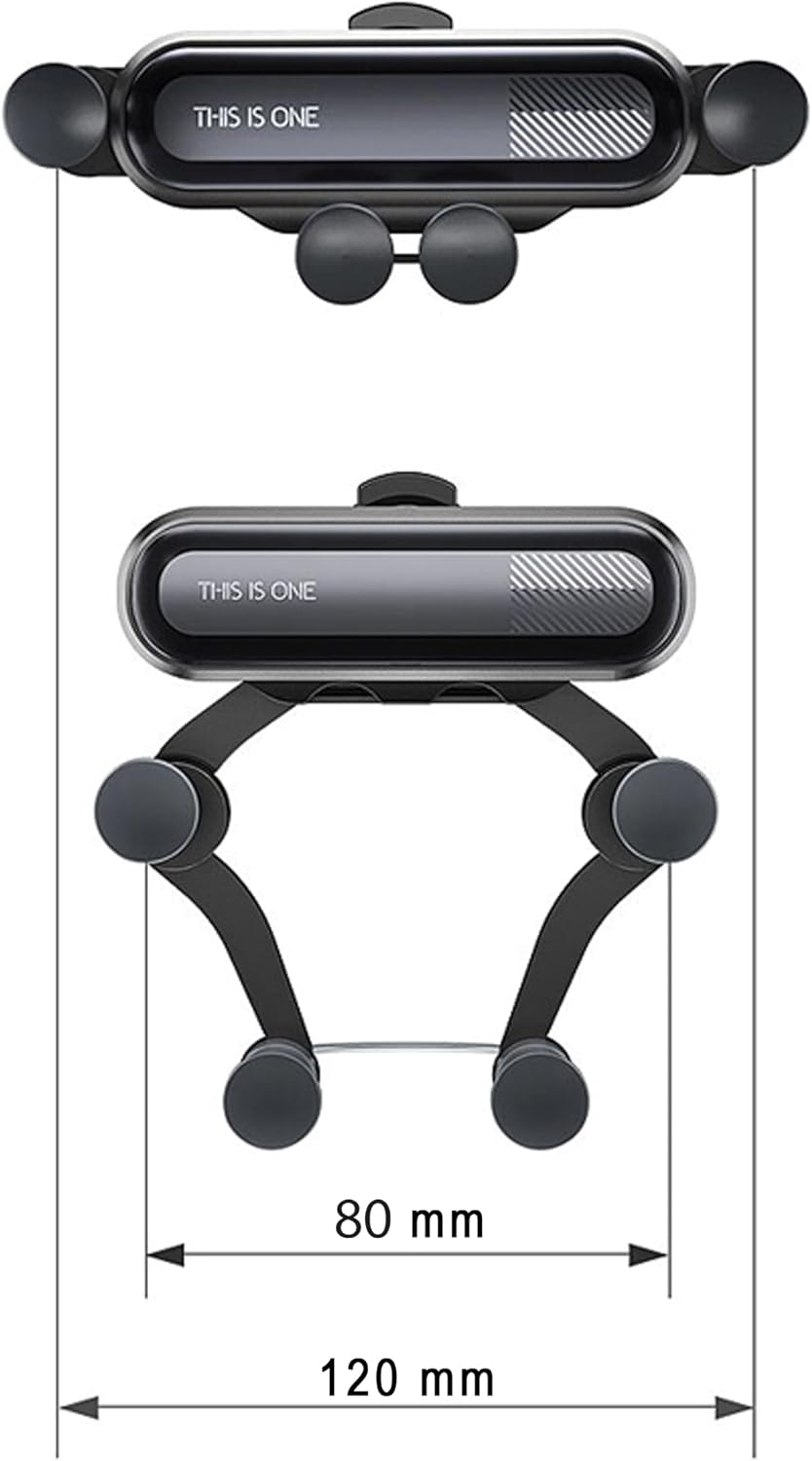 Technical diagram of the Retoo M031 car phone holder showing its dimensions, including width and height.
