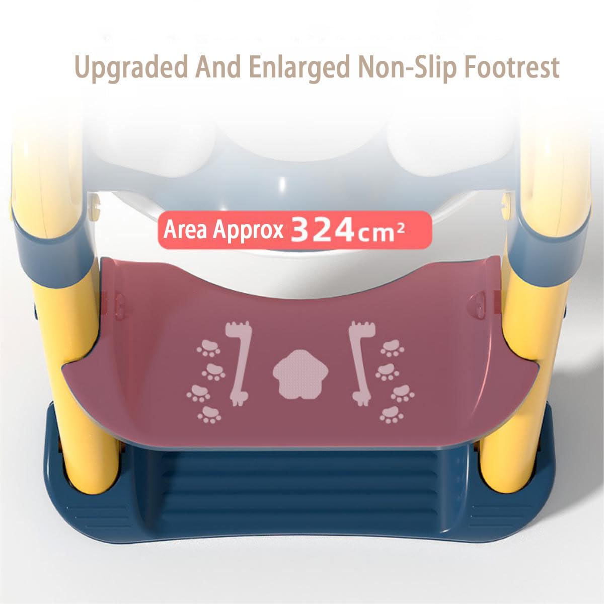 LANMOU Reductor WC Niños, Adaptador WC Niños con Escalera Asiento Inodoro Niños Portatil Infantil Asiento Inodoro de Entrenamiento para Niños Adaptador Baño para Niños con Respaldo Reposabrazos