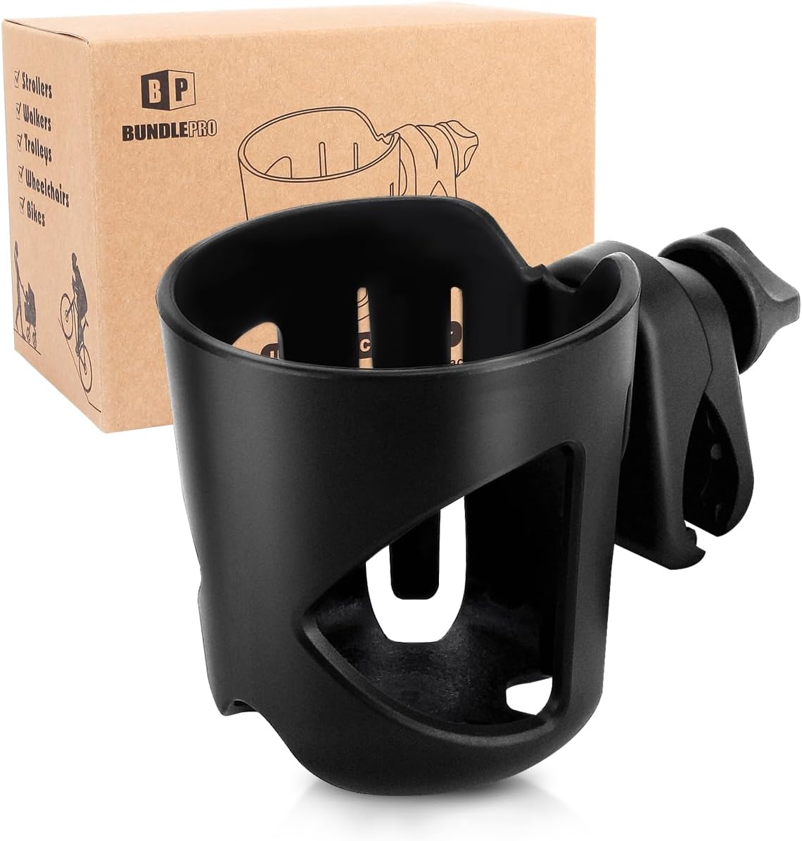 Porte-gourde Universel 360° – Fixation Sans Outil, Pince Réglable, ABS, Pour Vélo, Poussette, Trottinette, Fauteuil Roulant, Compatible Bouteilles Et Biberons
