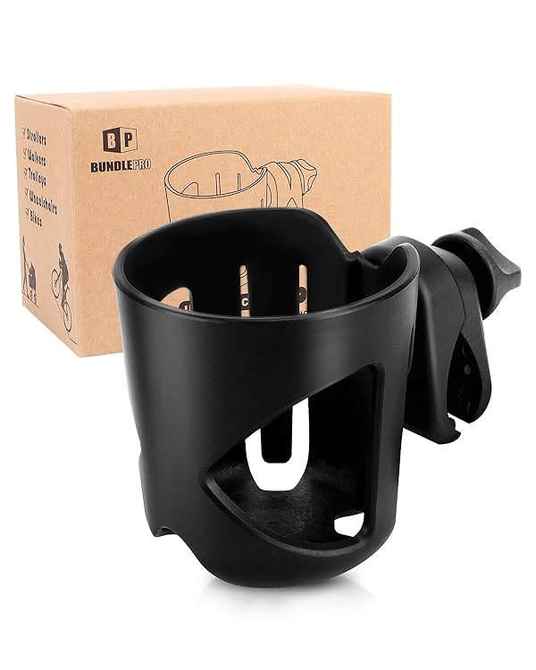 Stroller Cup Holder, Universal Drink Holder for Bikes, Trolleys or Walkers, Fits Most Cups by BUNDLEPRO - Used condition - CA$16.79