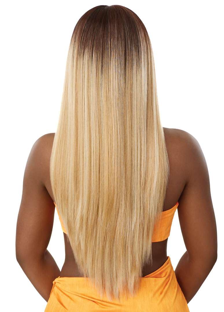 Outre Airtied 100% Fully Hand-Tied Wig - Human Hair Blend - Sleek Yaki 28" (2)
