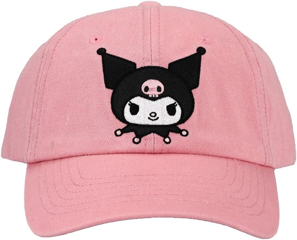 Bioworld Kuromi Embroidered Pink Cotton Twill Dad Hat
