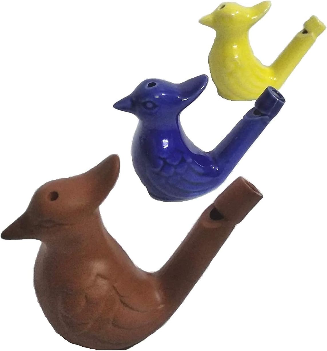 USF Lifestylesz Clay Bird Water Whistle for Kids Toys for Children Set of 3 Ceramic Multicolor
