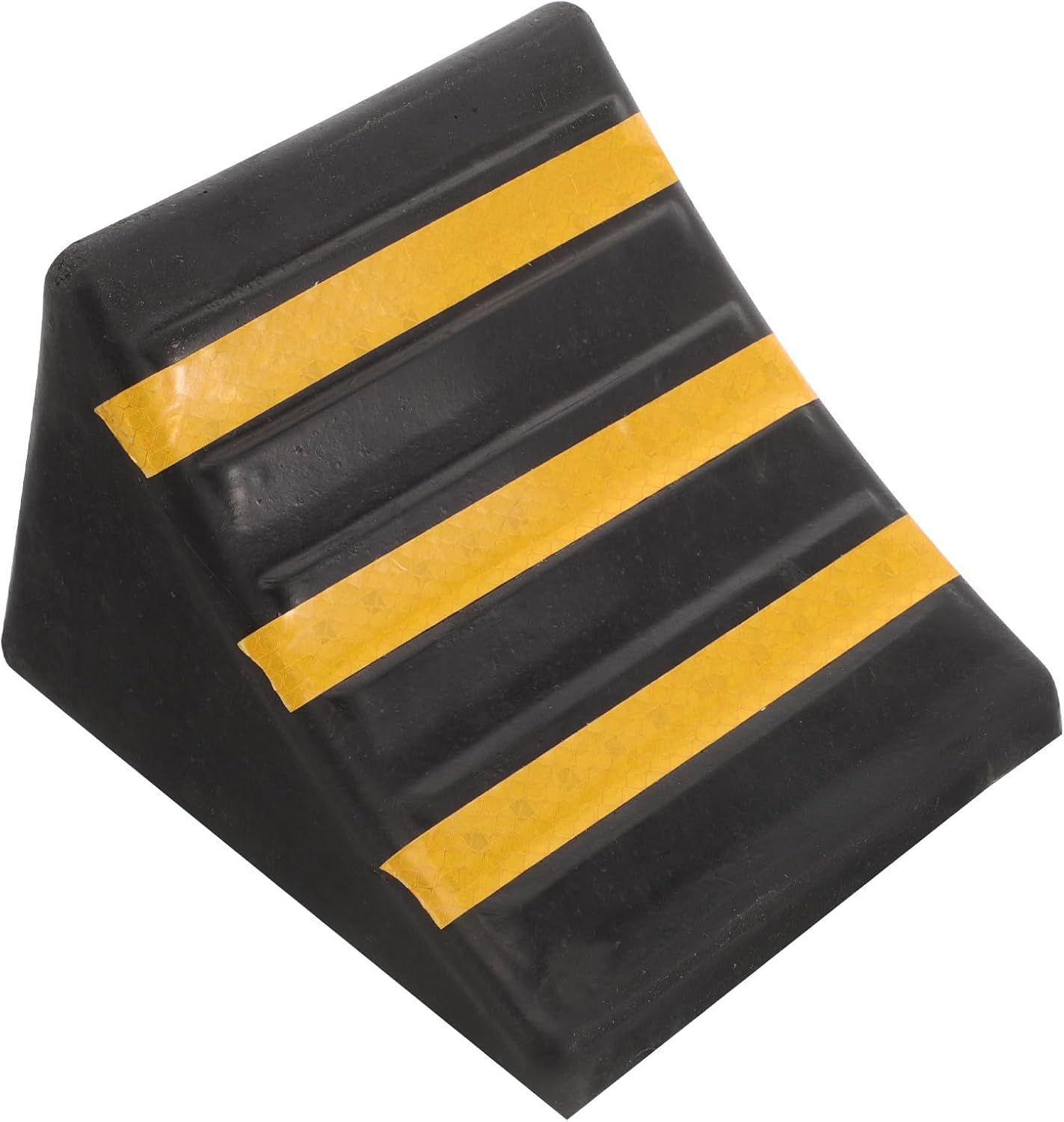 Portable Rubber Wheel Chock Tire Block 15x17x11cm with Non-slip Triangular Shape for Car, Trailer, and Rv Stabilization on Slopes and Driveways