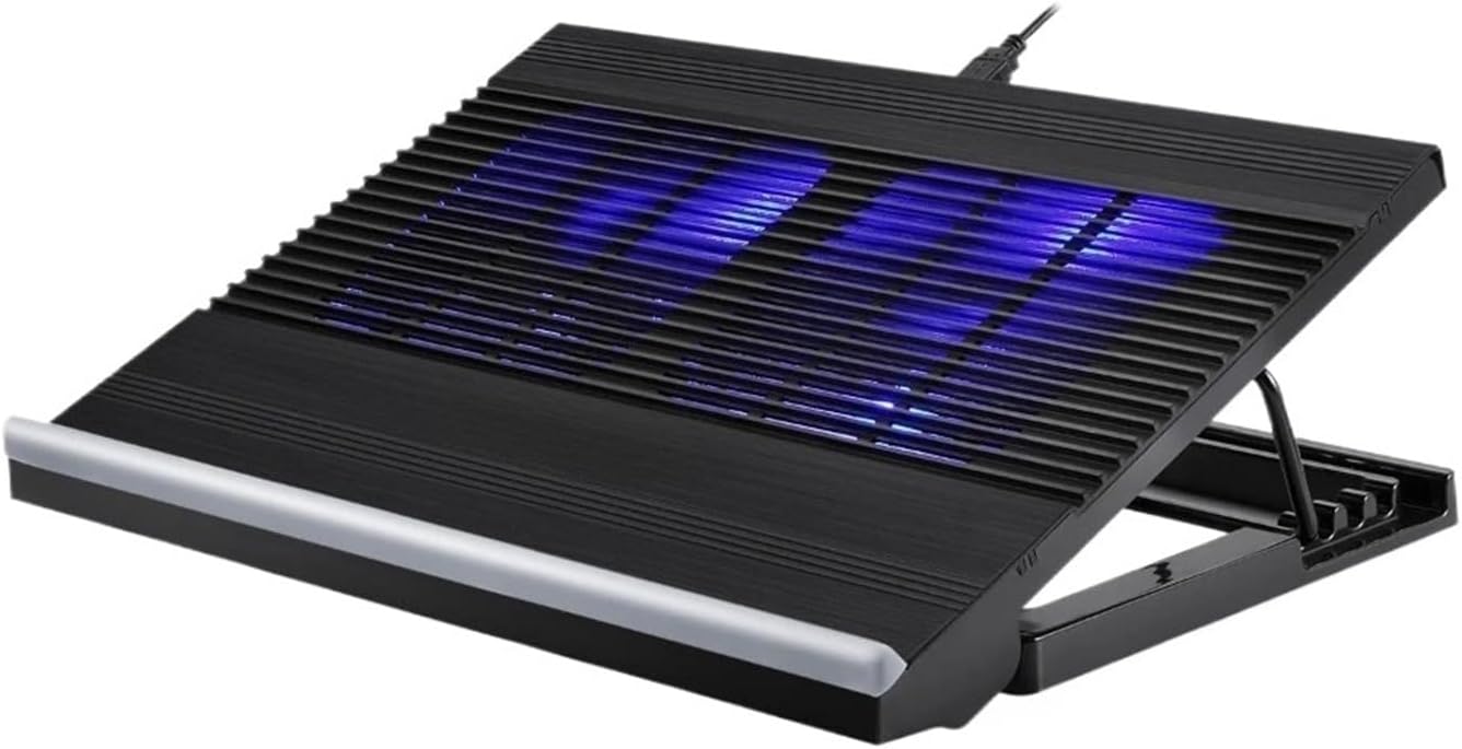 Gaming Laptop Air-Cooled Cooling Pad Stand Dual Fans Support for 17 Inch Tablet Notebook Universal Portable Lifting Bracket(BK)
