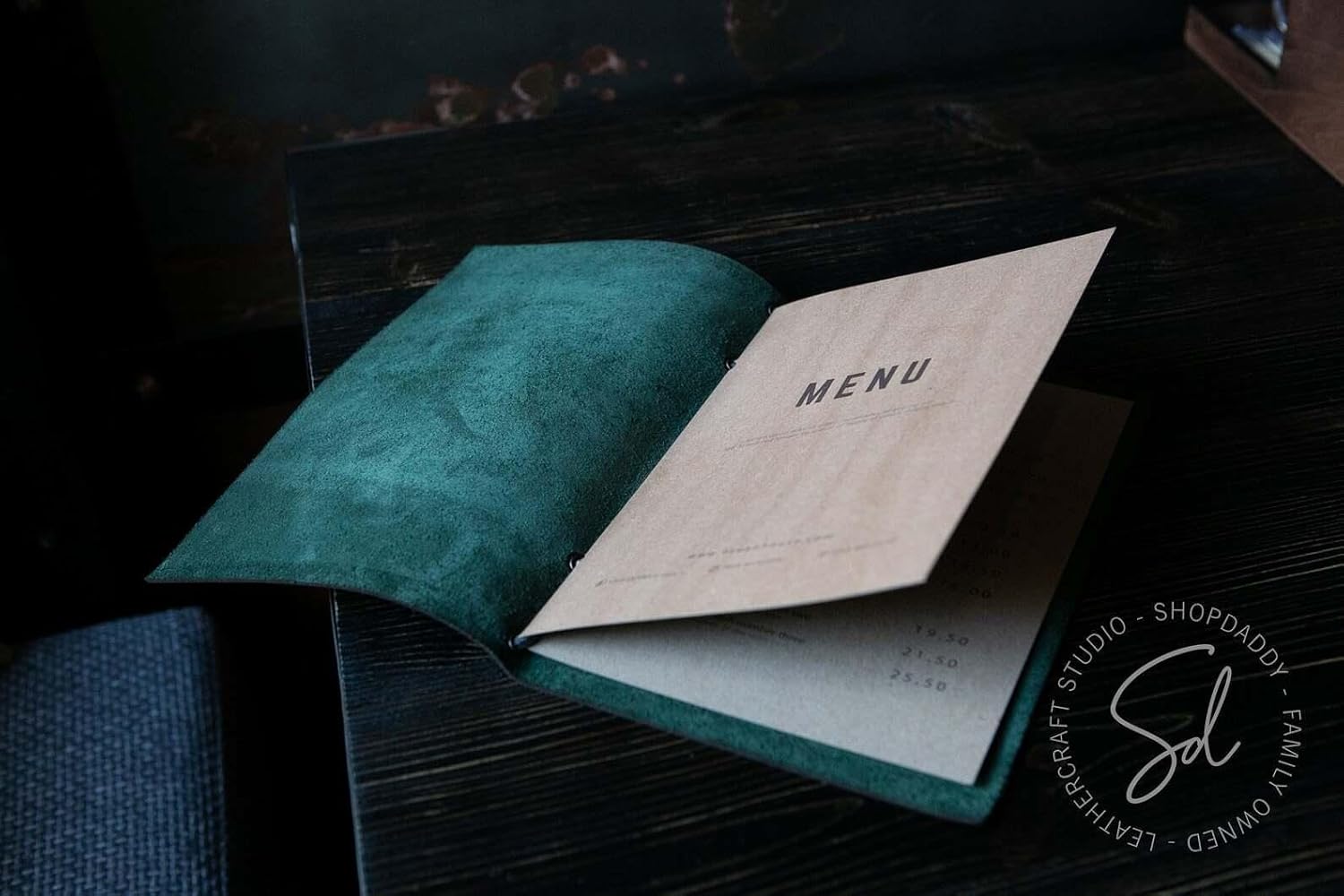 Leather Menu Cover with Logo Debossing & Engraving Options – Custom Menu Book for Restaurant, Menu Folder, Drink Menu Holder, Wine Menu, Cocktail Menu