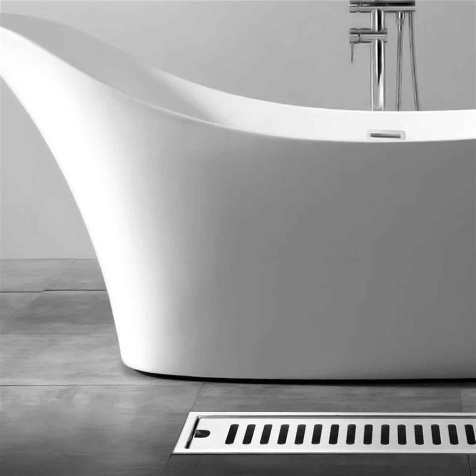 Rechteckiger Duschablauf aus Edelstahl – 130 cm Bodenablauf mit Filter für Badezimmer, Dusche und Pool – langlebiges, korrosionsbeständiges Design