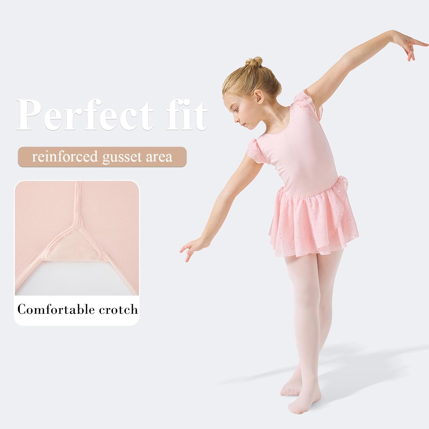 CozyWow Ultra Soft Ballet Tights for Girls Dance Tights for Kids, Children Pantyhose Footed 4T to 12T - Image 4