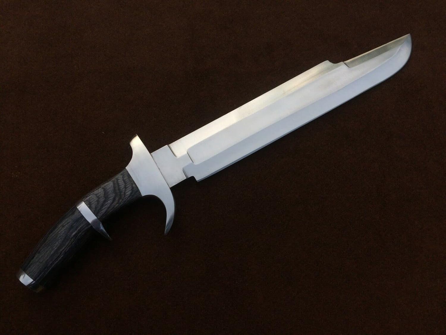 Handmade 5160 Spring Steel Predator Machete Knife, Rambo-Knife, Hand Forged Knife, Hunting Bowie Knife, Camping Knife Wood Handle With Leather Sheath PDK-047 FS Crafts Silver