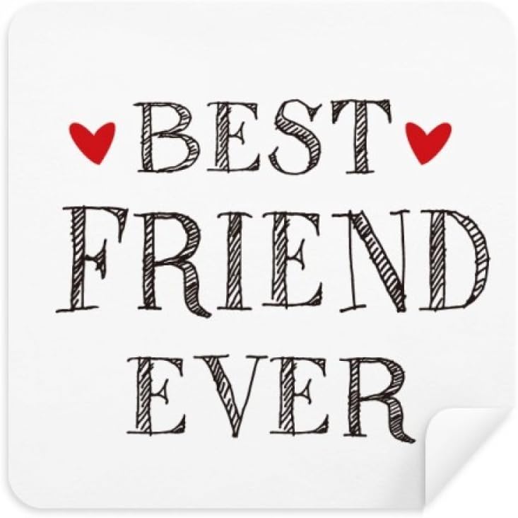 Best Friend Ever Quote Heart Glasses Cloth Screen Cleaner Suede Fabric 2 Pack