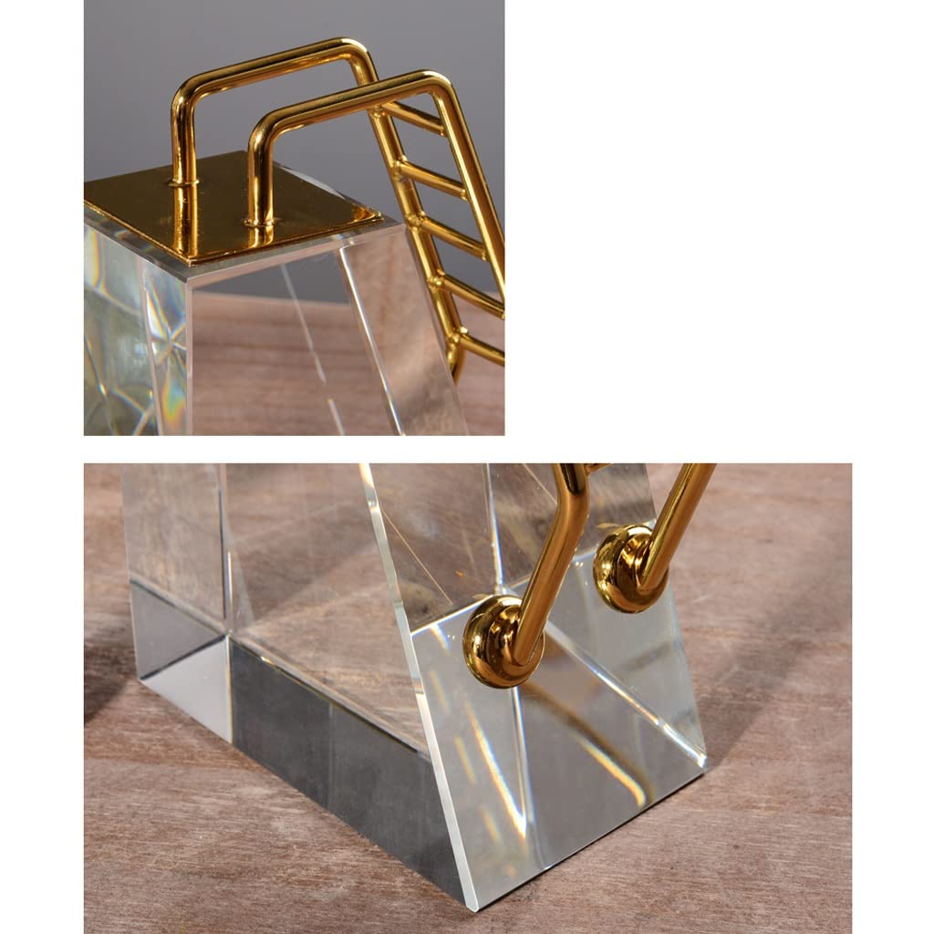 Podpórka do książek Metalowa kryształowa ozdoba do książek Biuro Gabinet Półka na książki Nowoczesny biurko Szkło Przez stojak Dekoracja rzemieślnicza Podpórki do książek na półki