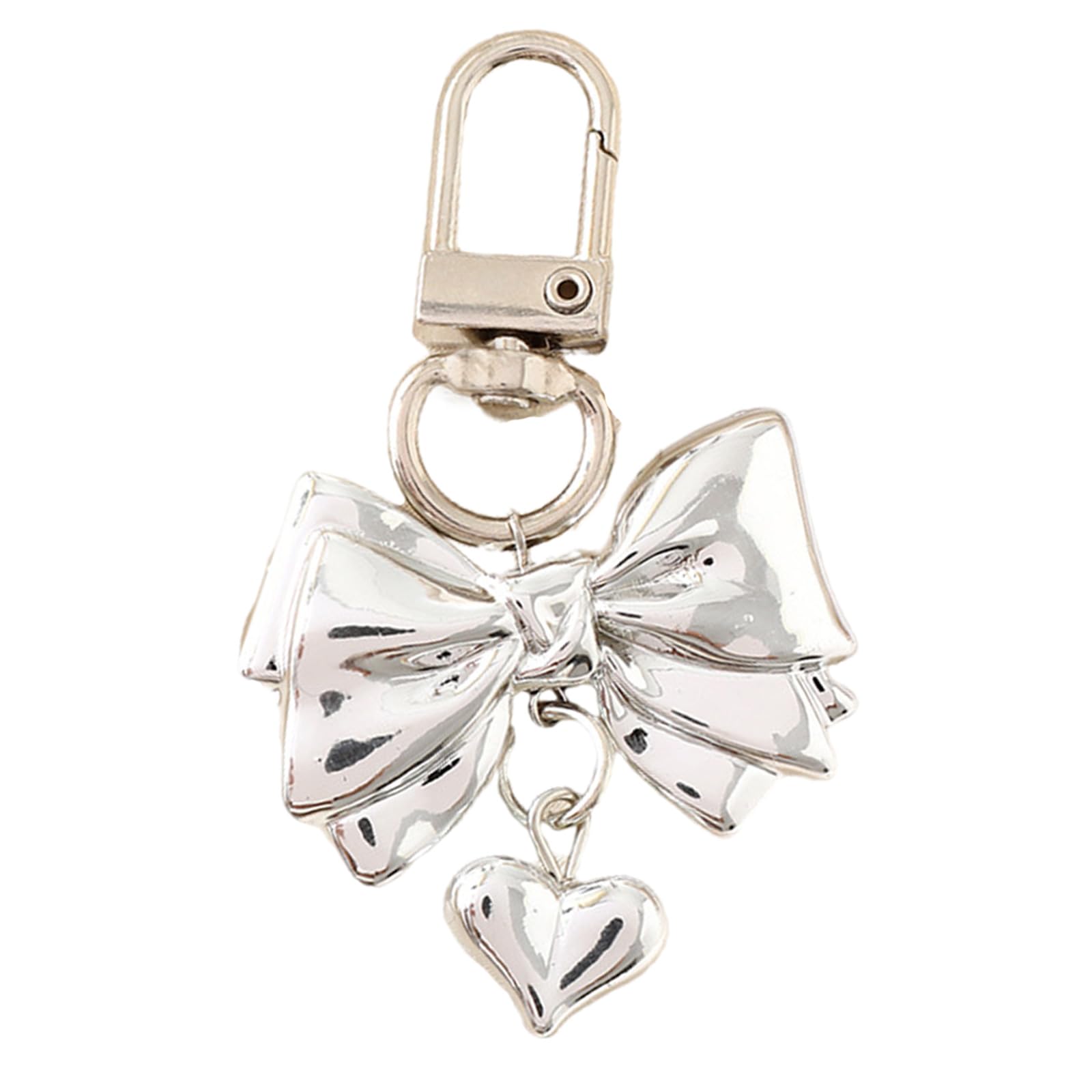 NEWFT Fashionable Heart Pendant Stylish Bowknont Keychain Bag Charm Earphone Accessory