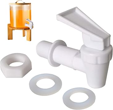 Spigot for Beverage Dispenser, Reusable Plastic Water Spigot with Valve No Leakage Water Dispenser Replacement Parts for Juice, Bear, Drinks