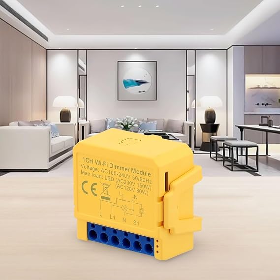 Smart Dimmer Switch Light Switch Module 1/2 Gang APP And Voice Control For Tuya And For SmartLife, Stepless Dimming, Group Control(Wifi 1Gang)