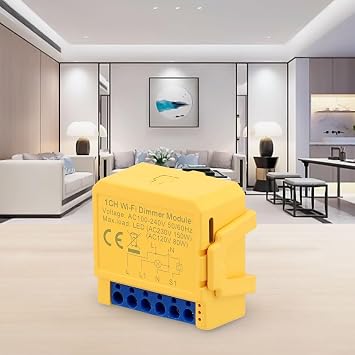 Smart Dimmer Switch Light Switch Module 1/2 Gang APP And Voice Control For Tuya And For SmartLife, Stepless Dimming, Group Control(Wifi 1Gang)