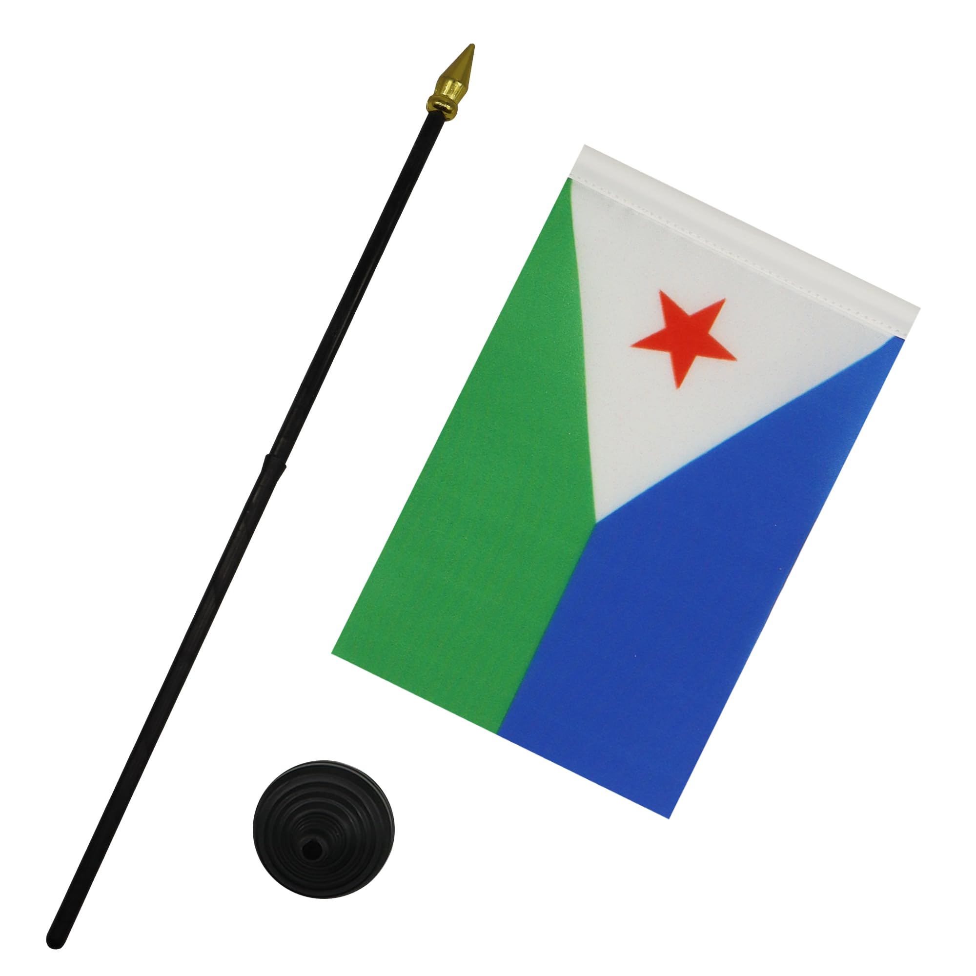 AZ FLAG, Djibouti Table Flag 4'' x 6'', Djiboutian Mini Desk Flag 100% Polyester 15 x 10 cm - Image 3