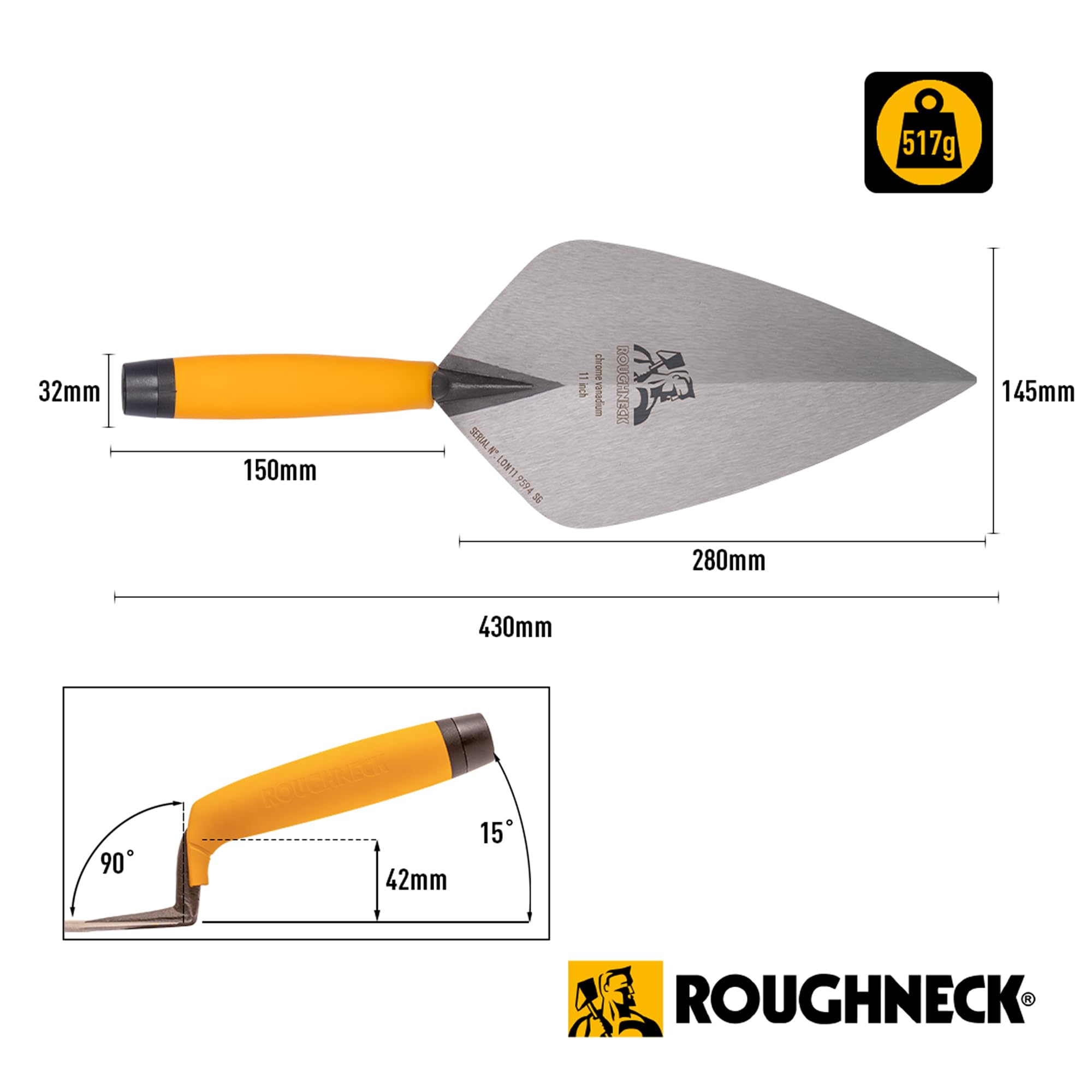 ROUGHNECK® ROU51011 London - Paleta de ladrillo con patrón de 280 mm
