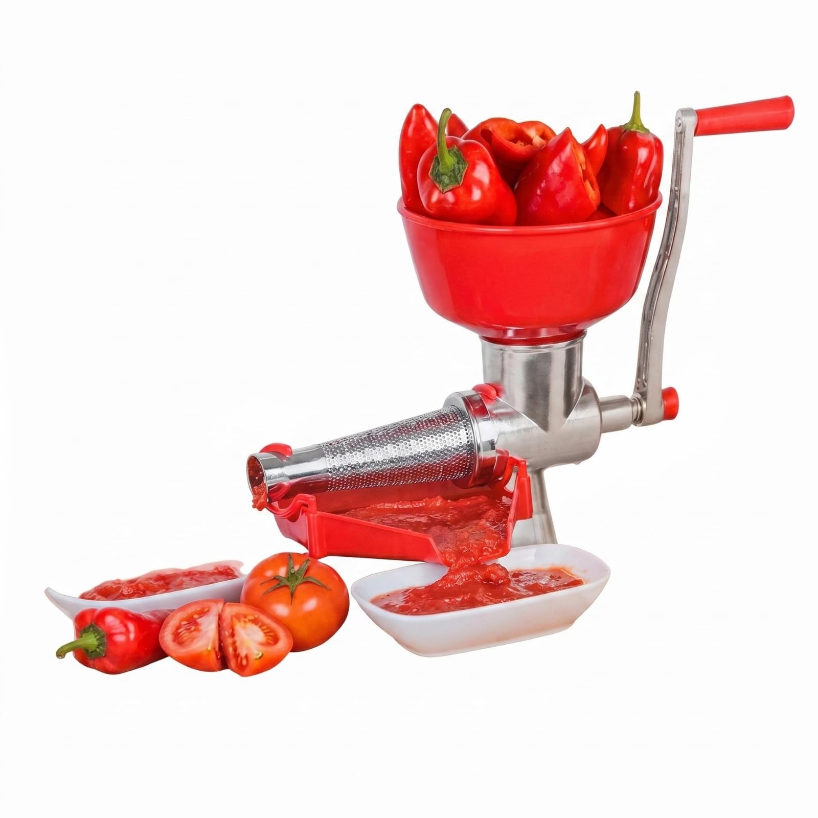 Clamp Mount Hand Crank Juicer Perforated Strainer Tomato Juicer Silver Metal Body Kitchen Tool Red Grip, Al Alloy Manual | Home & Garden | Kitchen Dining & Bar-image-44