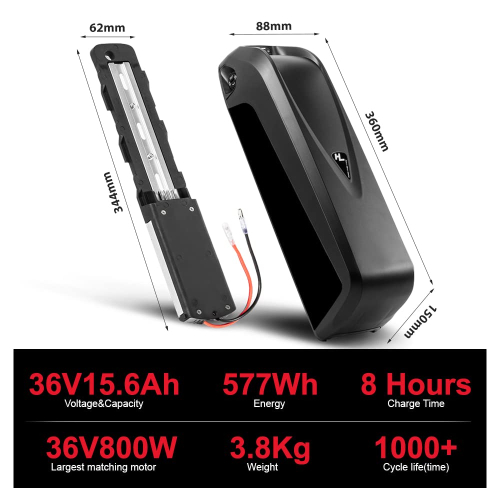 X-go - Batería De Litio Para Bicicleta Eléctrica (36 V, 48 V, 12 Ah, 10