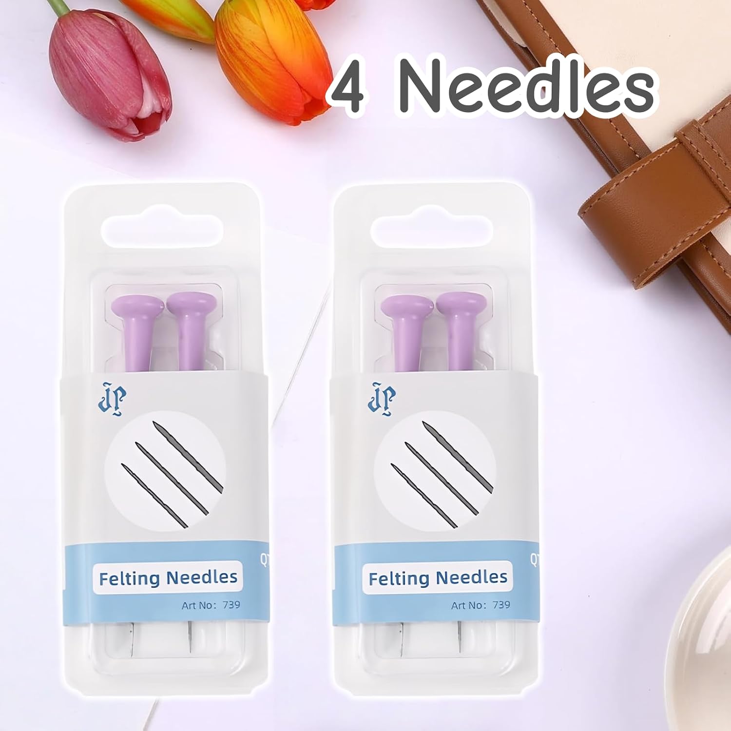 4 PCS Felting Needle Purple Felt Needle with Case Felting Tool Set Supply for Beginners Hobbyists Artists Needlework Projects