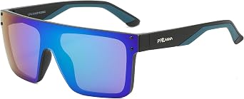 Piranha Eyewear Duke Blue Shield Sunglasses with Square Black Frame