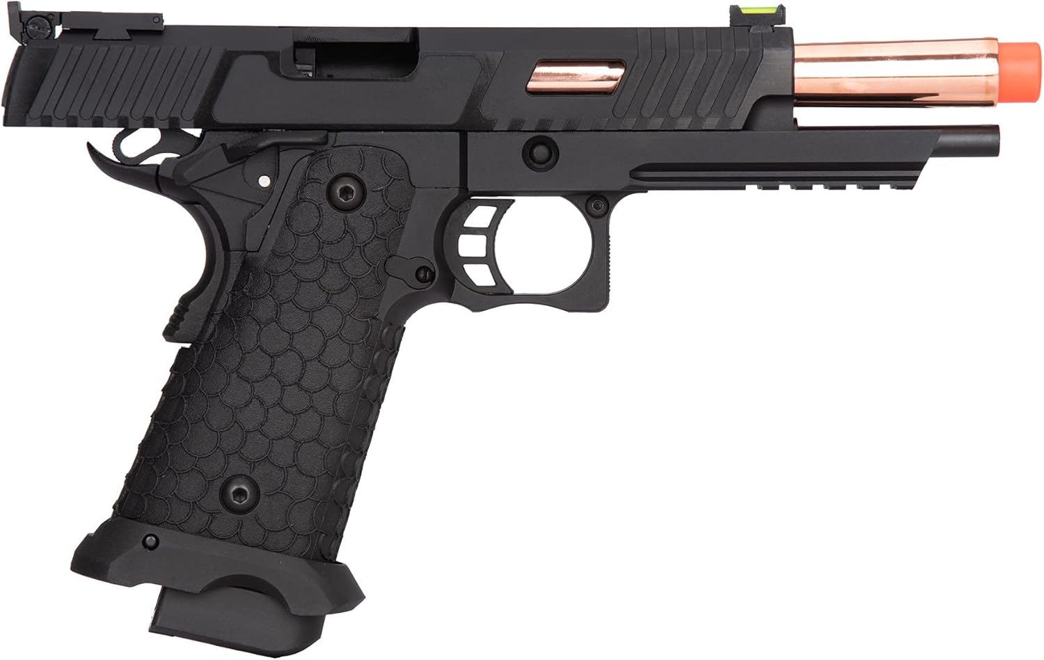 KLI Airsoft 1911 Hicapa Baba Yaga Green Gas/CO2 Blowback Airsoft Pistol- Color Black (Green Gas)