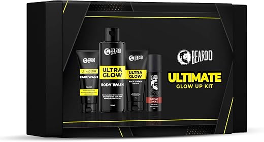 Beardo Ultimate Glow up Kit - Grooming kit for men | Ultra Glow Facewash | Ultra Glow Face cream for glowing skin with SPF...