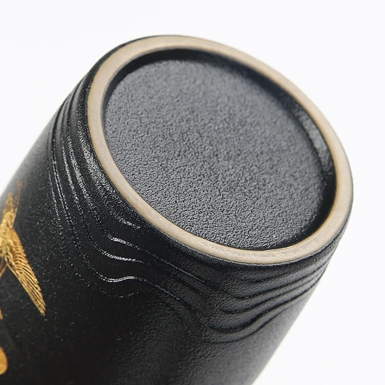 B, Tazza con infusore da tè da 400 ml, Tazza da tè in Ceramica con infusore e Coperchio, Tazza da tè in Ceramica Nera, Tazza da tè in Porcellana, Perfetta per L'Ufficio e l'uso Domestico