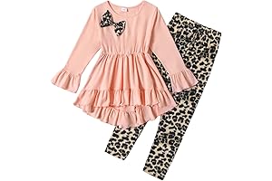 Kid Toddler Girl Clothes Bowknot Ruffle Sleeve Top + Floral Allover Pants...