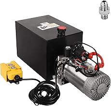 Dawot Hydraulic Power Unit 13 Quart Single Acting Hydraulic Pump with Metal Reservoir for Car Lifting Forklifts Lifting Platforms, 12V DC 3200PSI