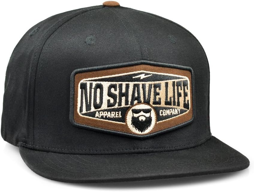 No Shave Life Bolt Flex Fit Hat M/L Black