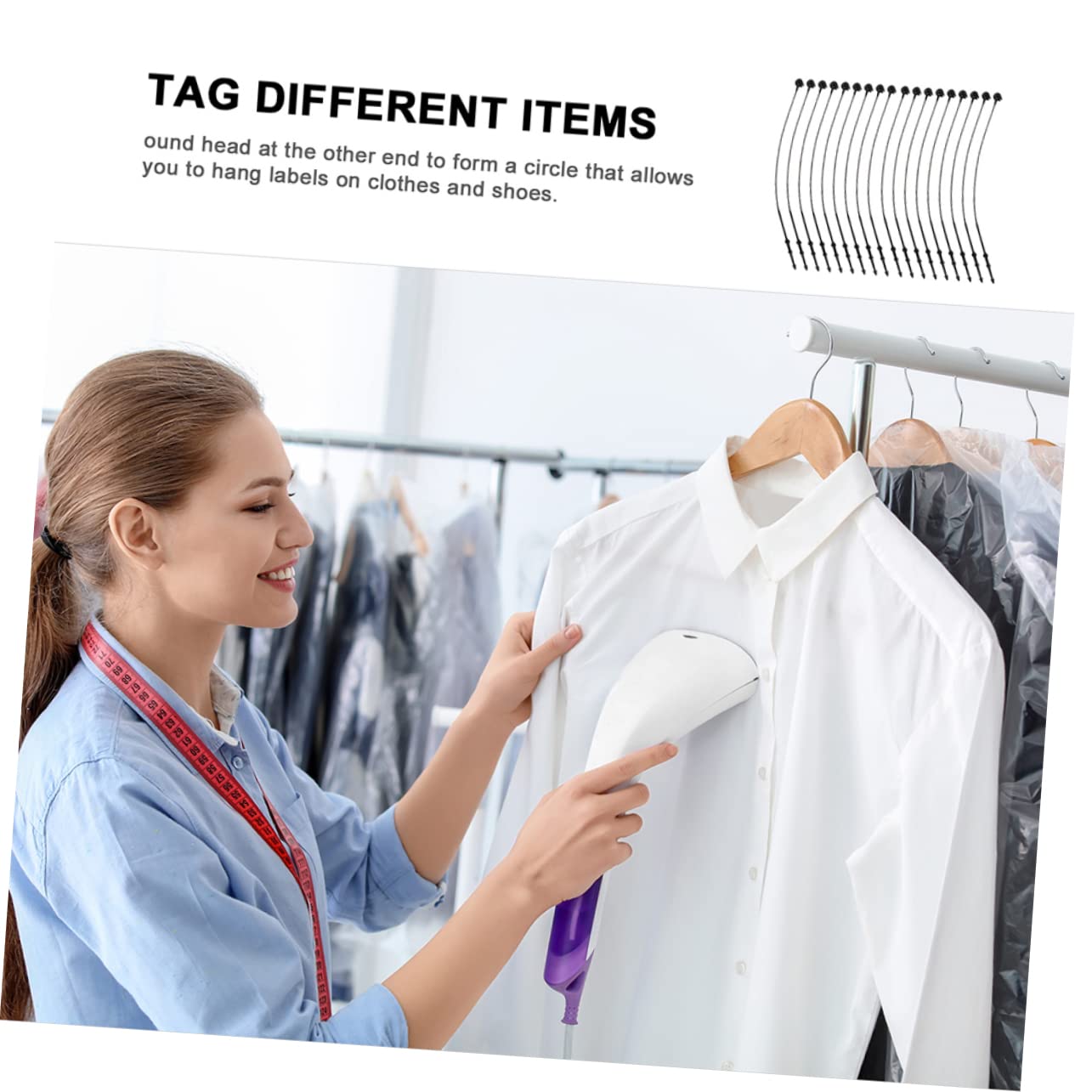 CIYODO Manual Hand Plastic Tags Black 5000pcs Tagging Barbs Fasteners Sturdy Security Loop for Clothing Br