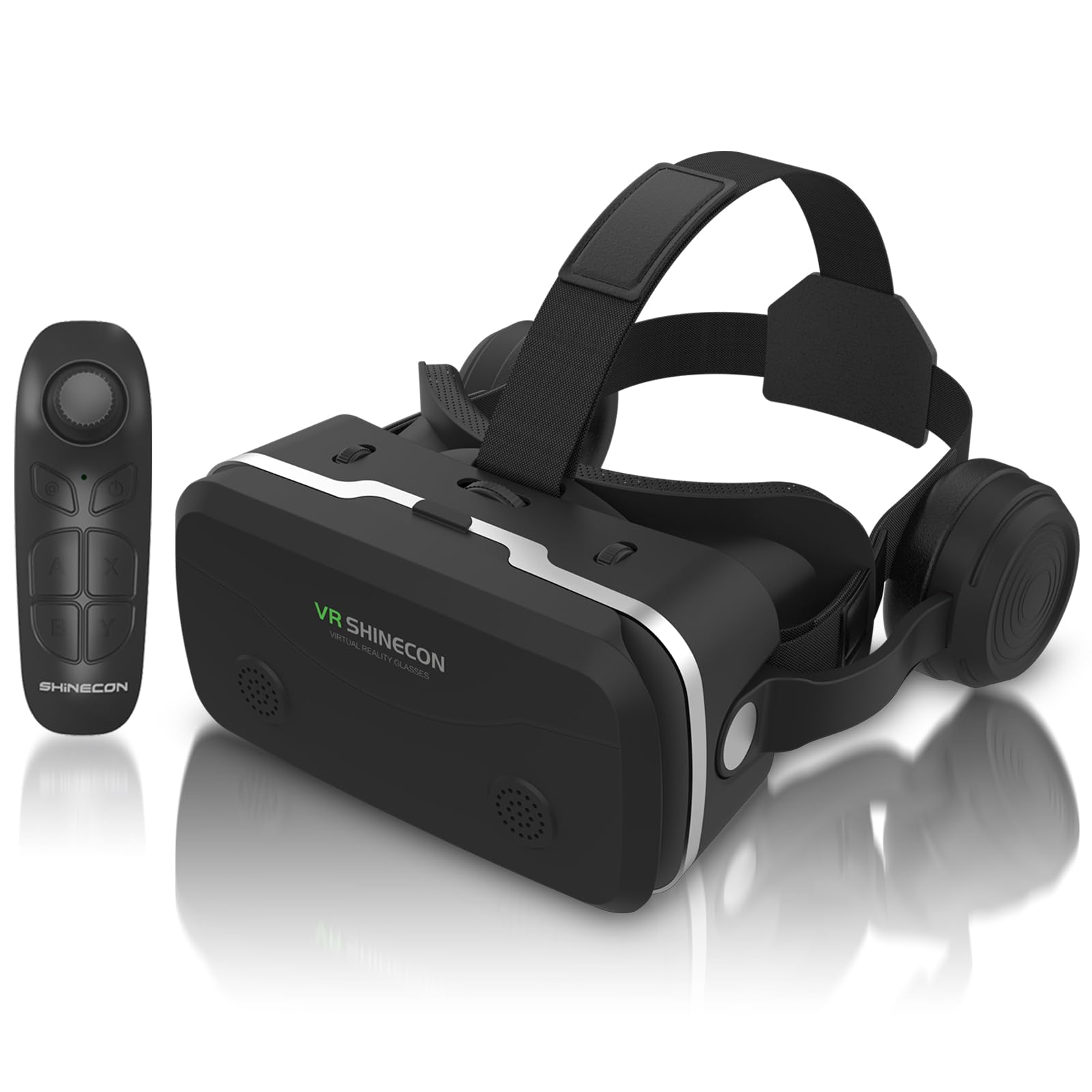 Virtual Reality Headset for iPhone & Android Phones, VR Headset with Remote Controller, HD 3D VR Glasses for TV, Movies & Video Games, VR Headset for Kids, Adults, Compatible 4.7-7 inch