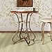 Powell 697-404 Hamilton Pub Table, Brushed Faux Medium Cherry wood Matte Pewter & Bronze metal 36