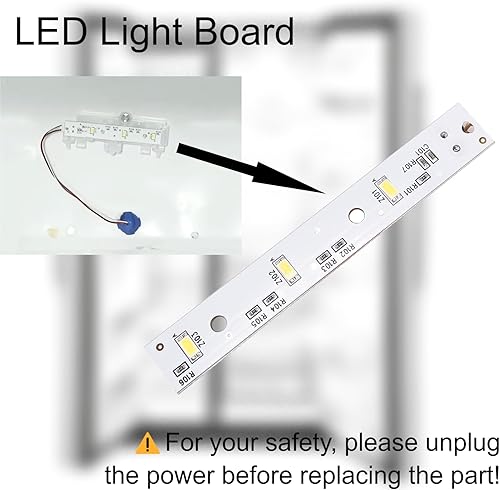 Miniatura 5 de WR55X26671 - Tablero de luz para refrigerador compatible con GE PS11767930 AP6035586 4468532 EAP11767930 CZS22MP2NBS1 CZS22MP2NDS1 CZS22MP2NES1