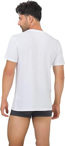 Miniatura 4 de BAMBOOVEN Camisetas para hombre de rayón hechas de bambú, ajuste moderno, camiseta interior que absorbe la humedad, cuello redondo, camisetas