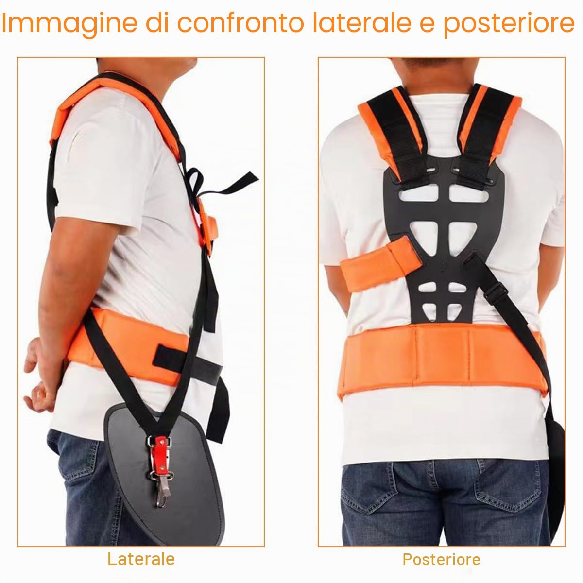 FGen - Tosaerba con imbracatura a doppia spalla, tracolla regolabile per tosaerba, cinghia professionale per decespugliatore, tosaerba con imbracatura a doppia spalla per decespugliatore o