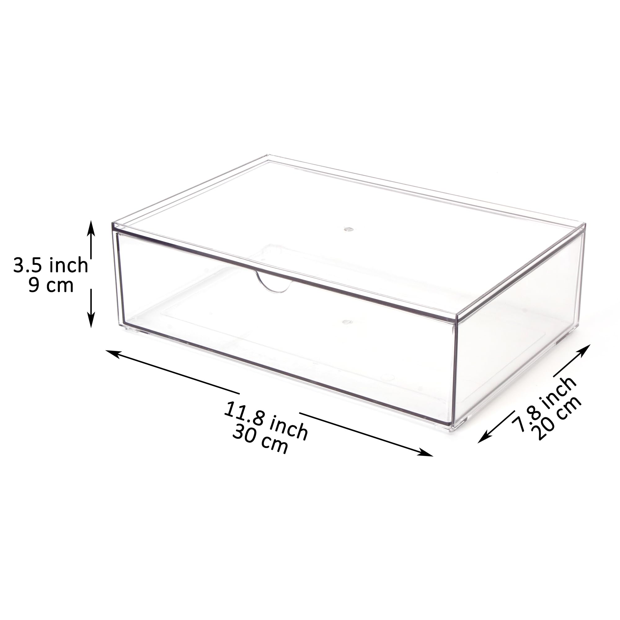 Youngever 2 Pack Large Stackable Organizer Drawers, Stackable Makeup Organizer, Stackable Makeup Storage, Clear Cosmetic Organizers, Makeup Organizer Drawers (12