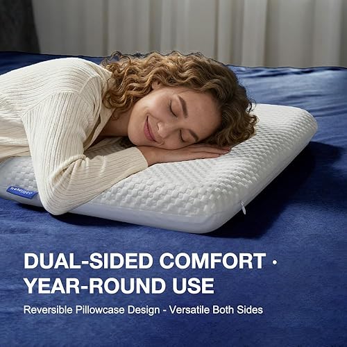 Miniatura 9 de Deep Clean Pillow - Almohada hipoalergénica de 2.75 pulgadas, almohada estándar delgada para cualquier posición de sueño, almohada de espuma