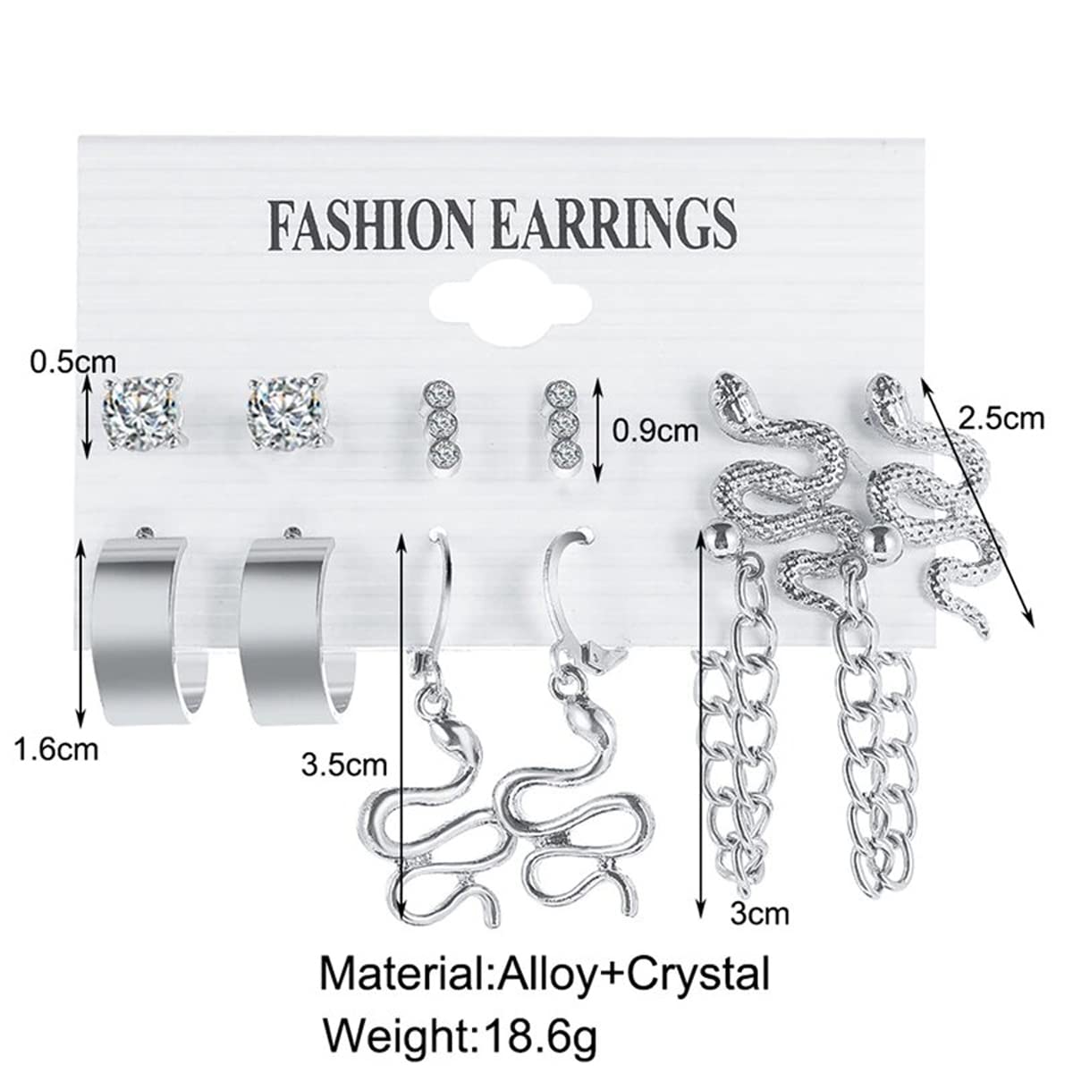 Gold-Plated Drop Earrings with Sparkling Crystals