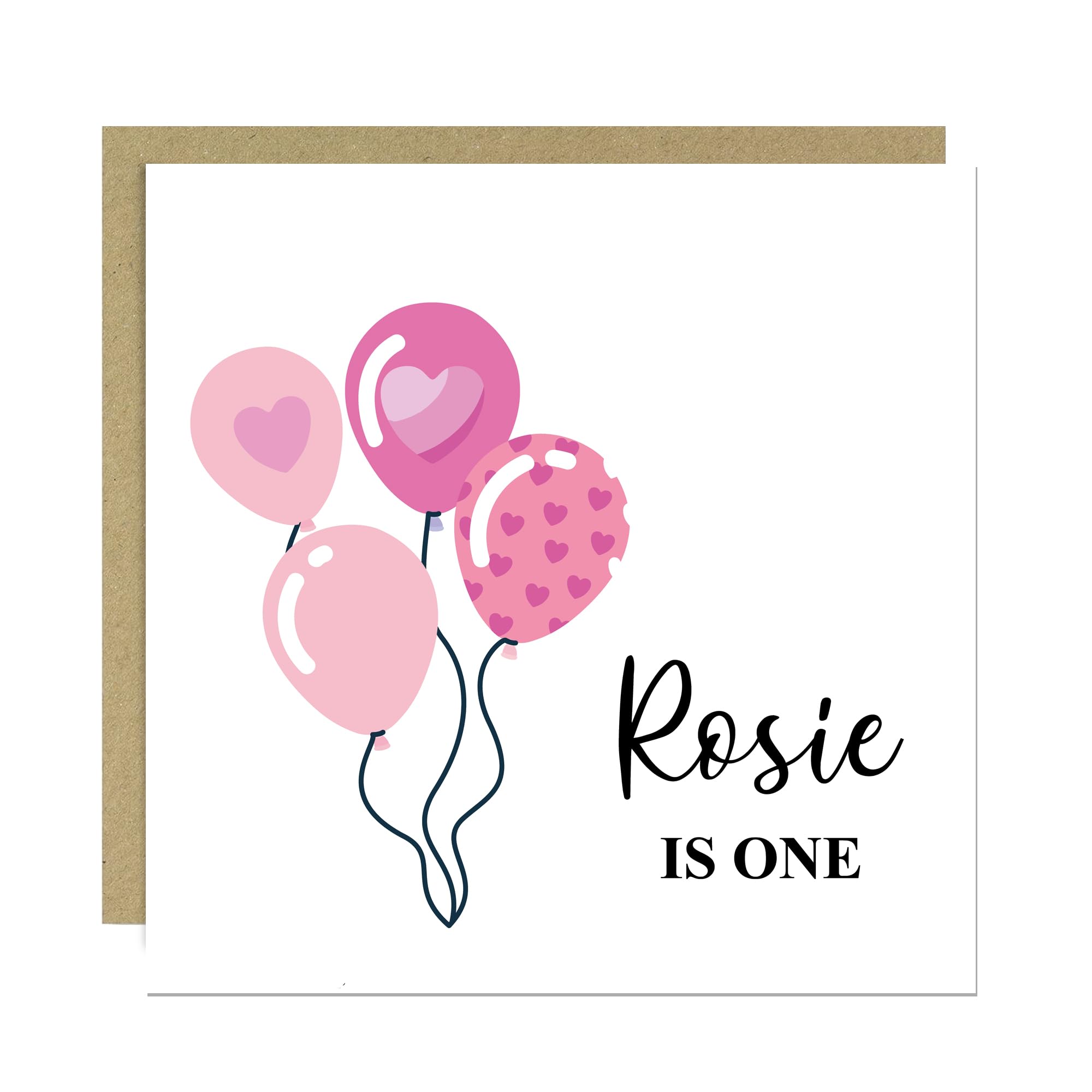 RED OCEAN 1st Birthday Card For Daughter Granddaughter Niece Sister Kids Personalised 1st Birthday Card With Kraft Envelope Cute For Girls