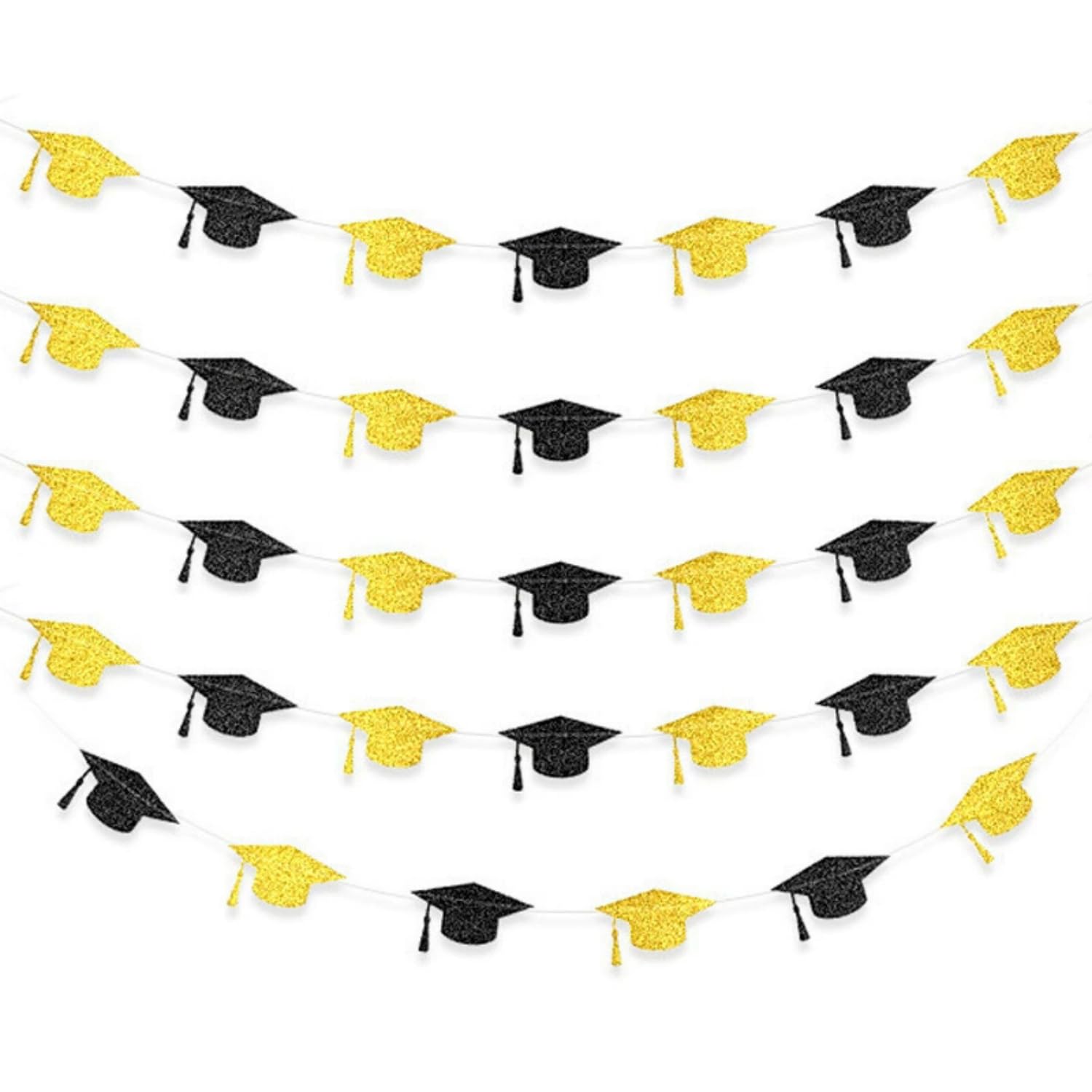 Dzrige Graduation Cap Garland Grad Hat Decorations Grad Caps Decor Graduation Cap Banner for 2025 High School College Grad Party Favors