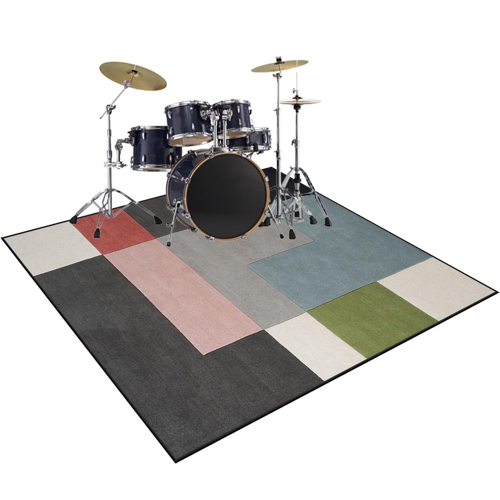 Mata dźwiękoszczelna na baterię, mata antypoślizgowa na baterię elektroniczną, 180 x 160 cm profesjonalny dywanik do perkusji i instrumentów perkusyjnych, dywan perkusyjny