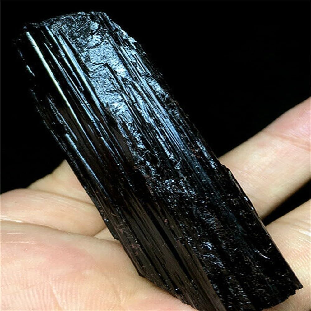 Black Tourmaline Crystal Rough Gemstone Ornaments (Size : 300-350g)