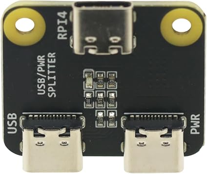 Type-C Interface Power Splitter is Suitable for Raspberry Pi 4 USB 1 to 2 Module, 1 in 2 Type-C Power Splitter
